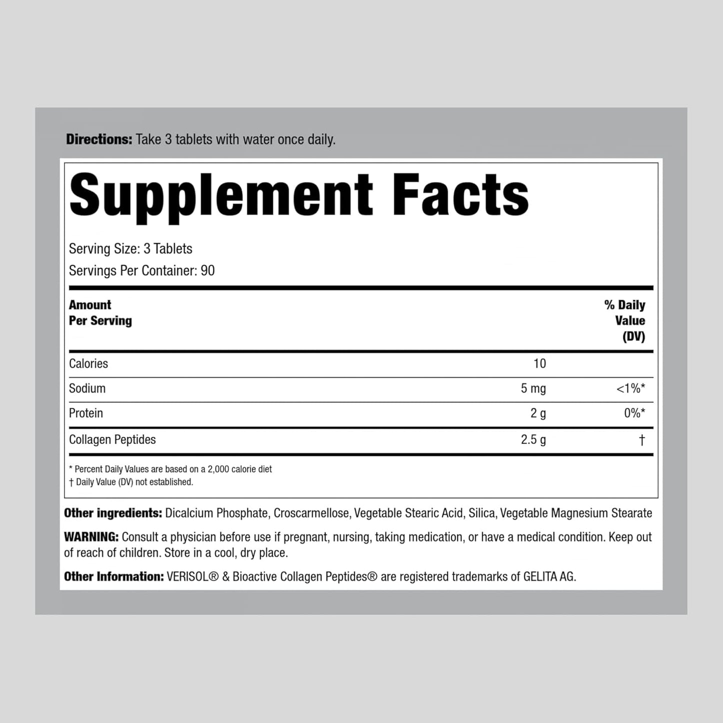 Lindberg Collagen Peptides Supplement | 270 Tablets | Promotes Healthy Hair, Skin, and Nails | Skin Rejuvenator with Verisol