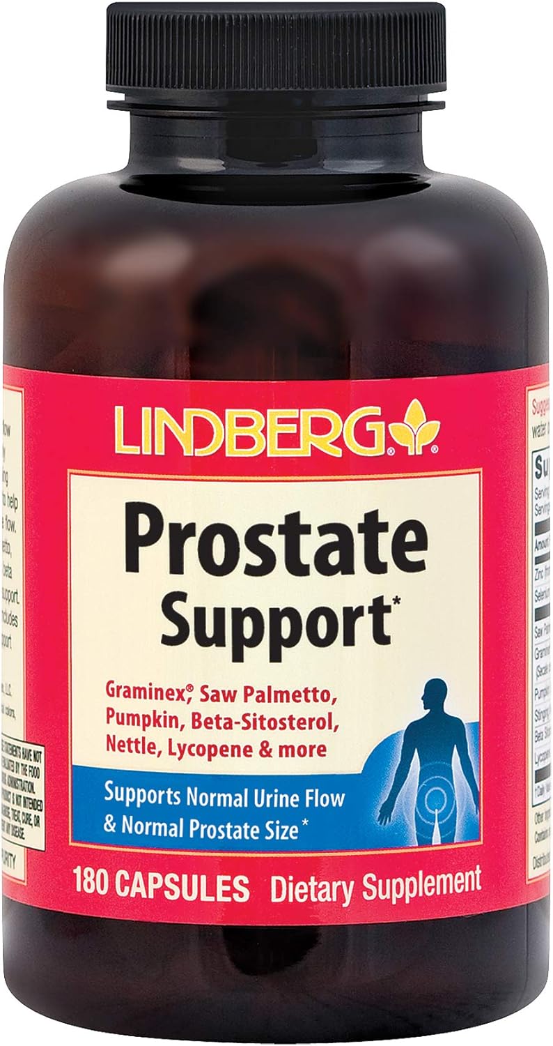 Lindberg Saw Palmetto Prostate Supplement for Men - 180 Capsules, Non-GMO & Gluten Free