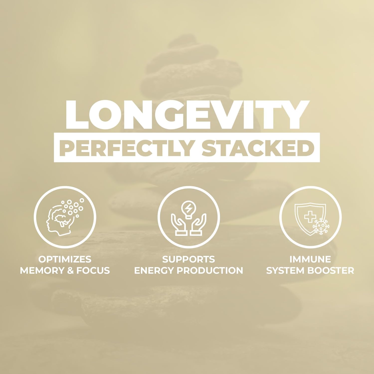 Lion's Mane Cognition & Focus Support Supplement | Life Stack 450mg | Non-GMO, Gluten-Free | 60 Capsules