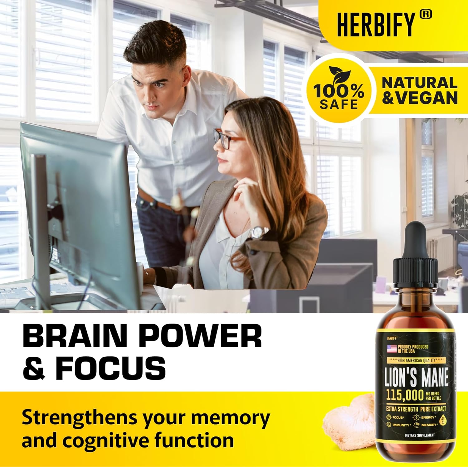 Lions Mane Drops & Cilantro Tincture Bundle - Boost Brain Function & Detoxify Body