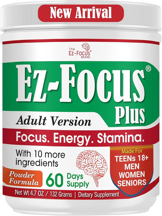 Lions Mane Mushroom Powder Complex for Brain Health, Focus, Energy & Memory - Nootropic Brain Support Supplement for Adults, Men & Women - 60 Day Supply