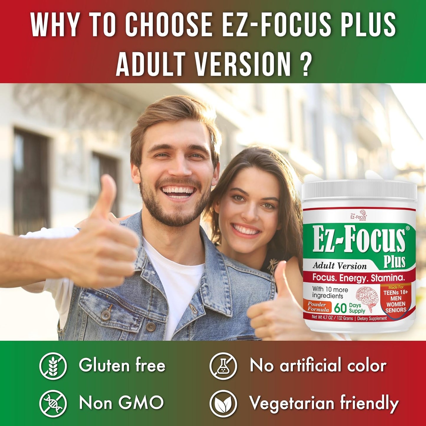 Lions Mane Mushroom Powder Complex for Brain Health, Focus, Energy & Memory - Nootropic Brain Support Supplement for Adults, Men & Women - 60 Day Supply