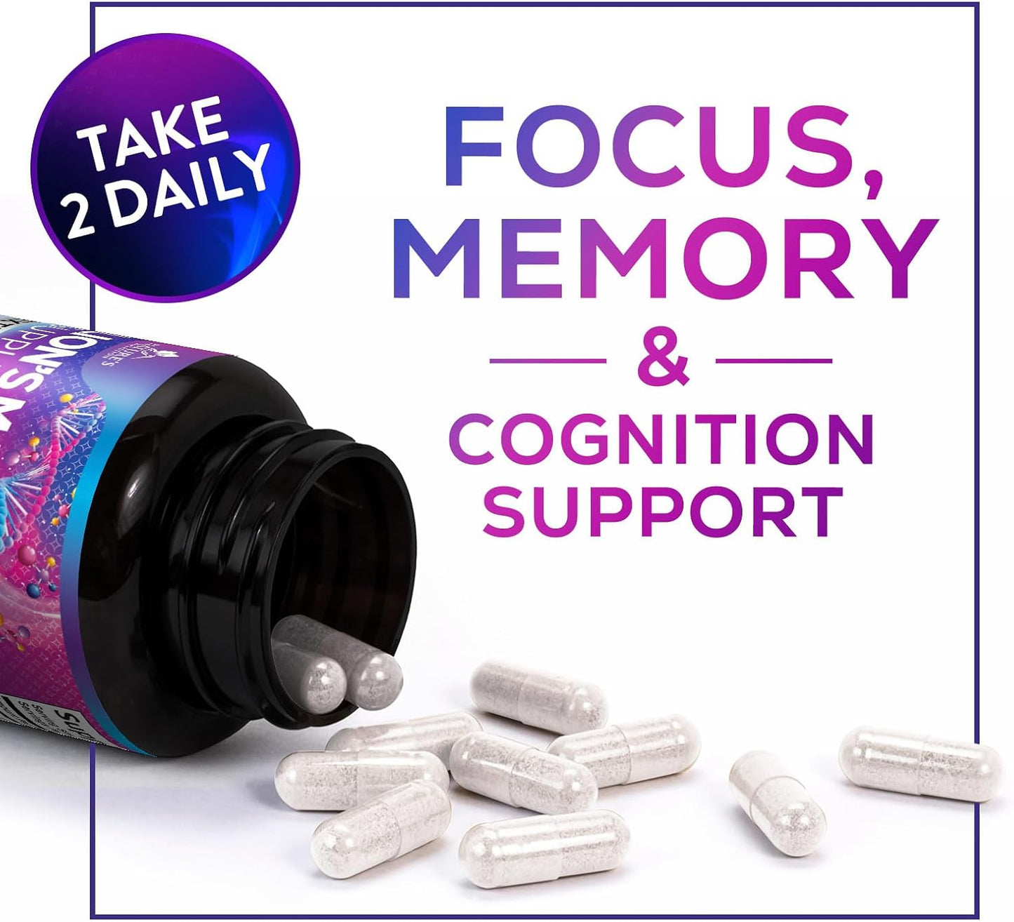 Lion's Mane Mushroom Supplement for Brain Support - Focus, Memory, Cognition & Immune Boost - Nootropic Extract - 120 Capsules