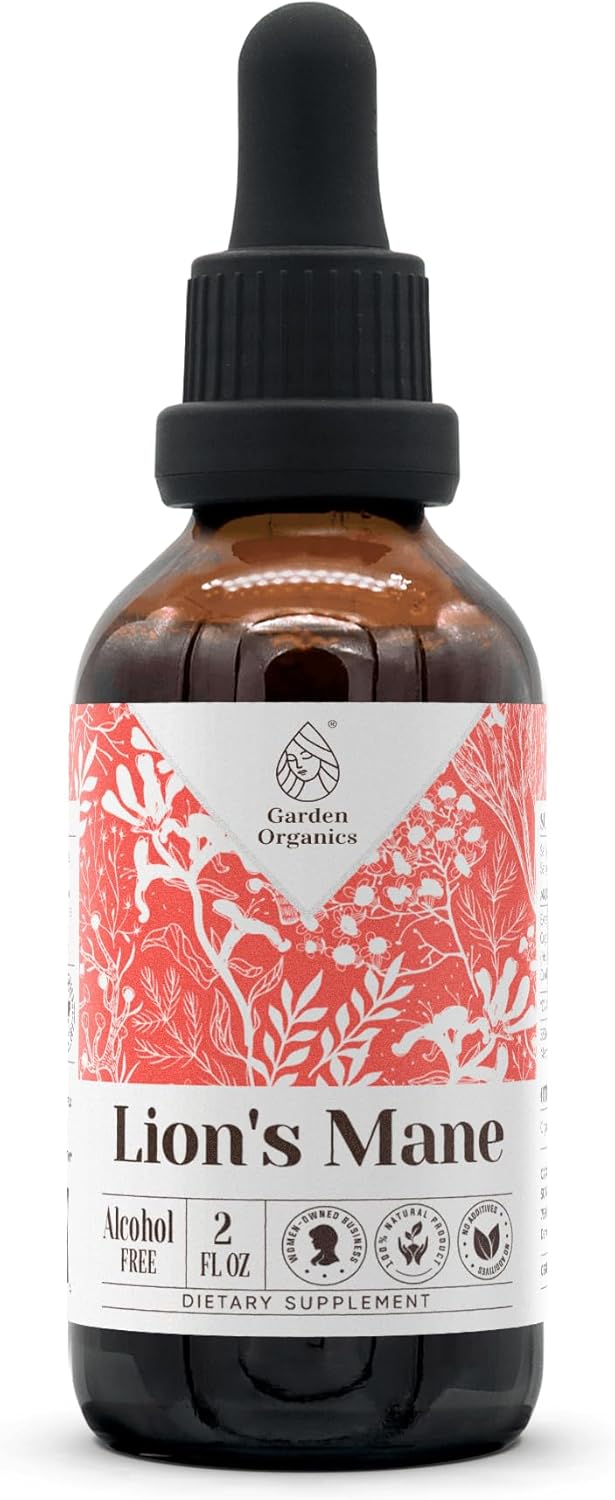 Lion's Mane Organic Tincture Extract - Alcohol-Free Immune System Booster - 100% Natural Liquid Drops (2 fl oz)