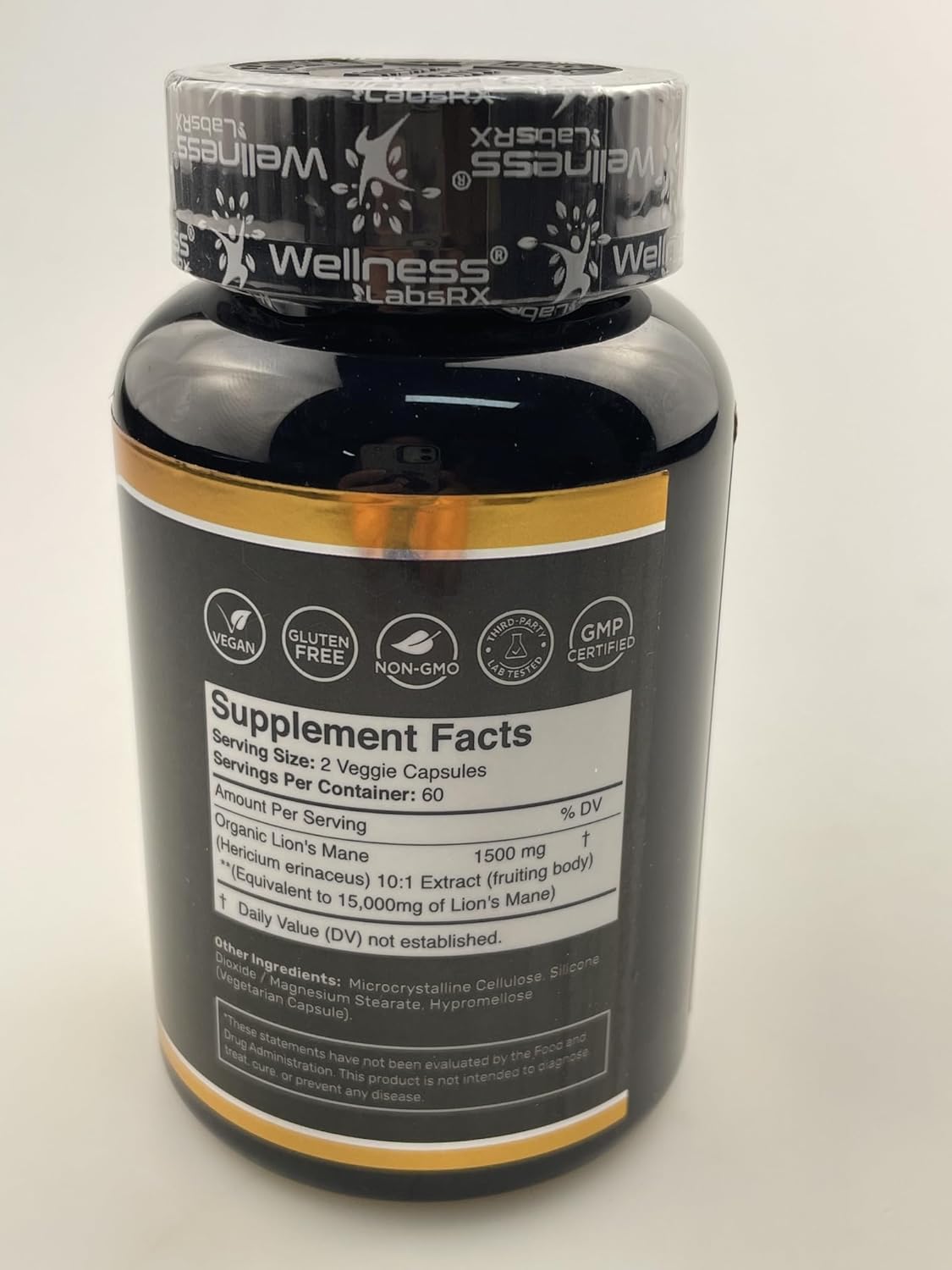 Lions Mane Supplement Capsules by WELLNESS LABSRX - Boost Your Wellness with Natural Ingredients