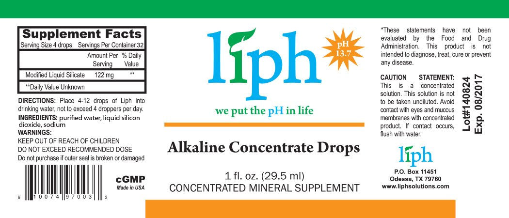Liph Solutions Ultimate pH Balance Liquid Mineral Concentrate - 1 oz. Alkaline Silica Dropper