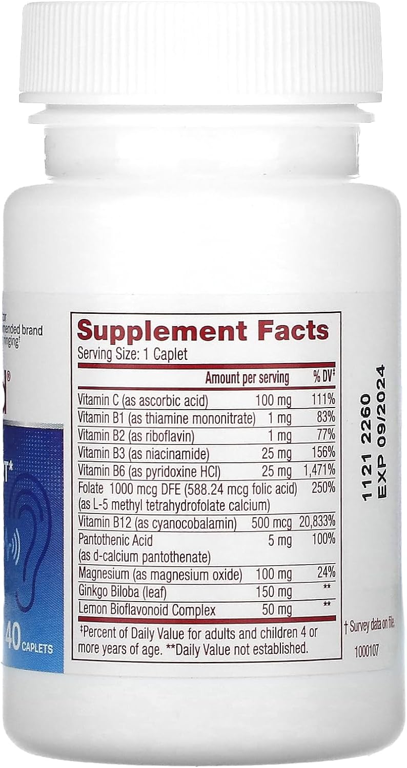 Lipo Flavonoid Advanced Hearing Support Supplement - Reduces Hearing Decline Risk - 40 Caplets