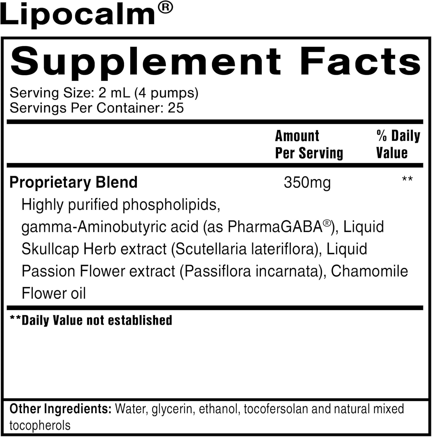 LipoCalm - Liposomal GABA Relaxation Support Supplement with Chamomile, Passionflower, and Skullcap for Peaceful Sleep and Mind Calm (1.7oz / 50ml)
