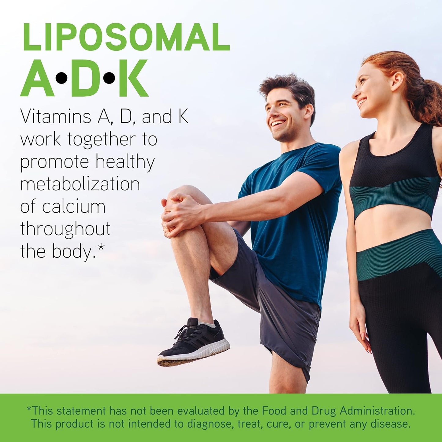 Liposomal ADK Liquid Supplement for Immune, Bone, and Heart Health - Vitamin A, D3, K2 - 30 ml - Gluten-Free & Vegetarian