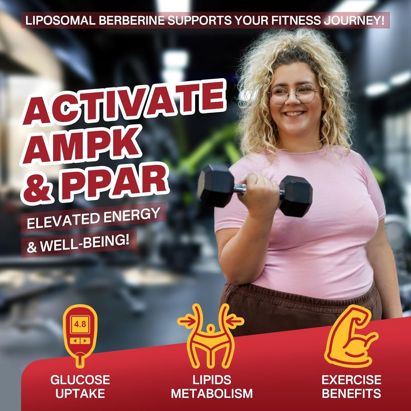 Liposomal Berberine Gummies with Chromium, Ceylon Cinnamon, Apple Cider Vinegar, Bergamot - AMPK & PPAR Activation, Metabolism Support - 1 Pack