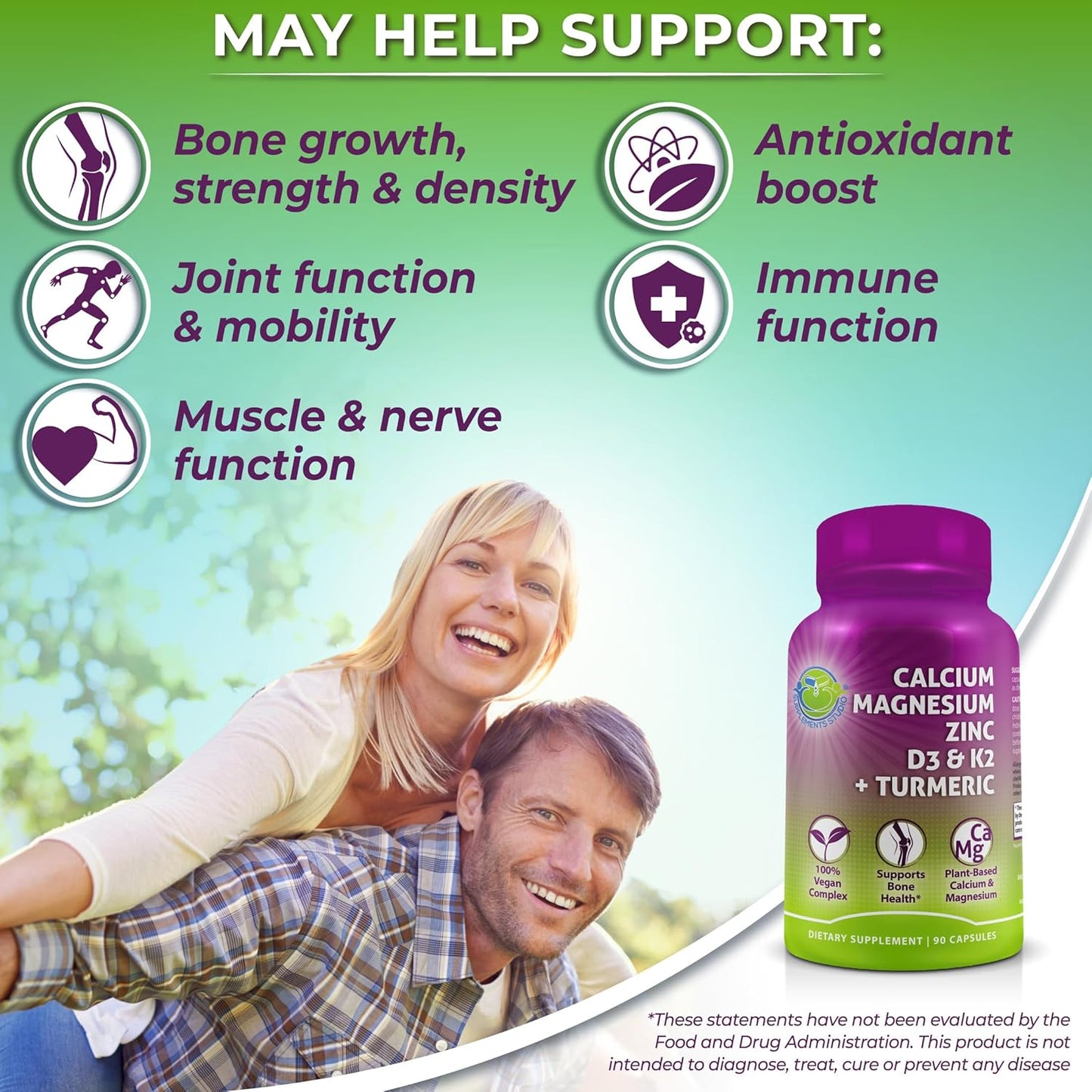 Liposomal Glutathione 500mg & Plant-Based Calcium Bundle for Antioxidant Support and Bone Health