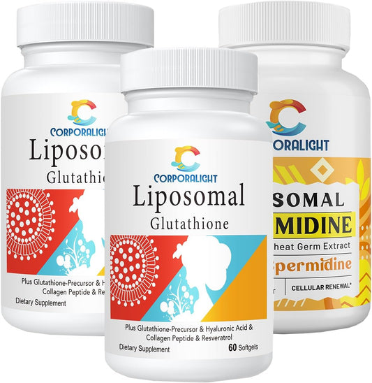 Liposomal Glutathione and Spermidine Supplements - Non-GMO Formula for Enhanced Cellular Health