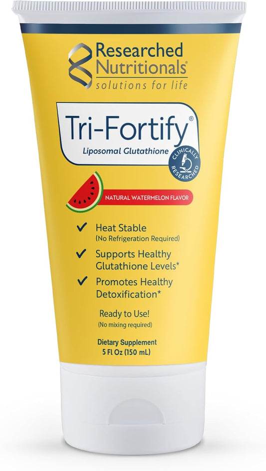 Liposomal Glutathione Liquid Gel with Vitamin C - Tri-Fortify for Energy, Immune Support & Detox - Enhanced Absorption - Watermelon Flavor - 5 Fl Oz