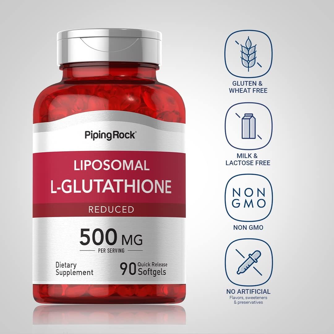 Liposomal Glutathione Softgels 500mg | 90 Count | Reduced Supplement | Non-GMO, Gluten Free
