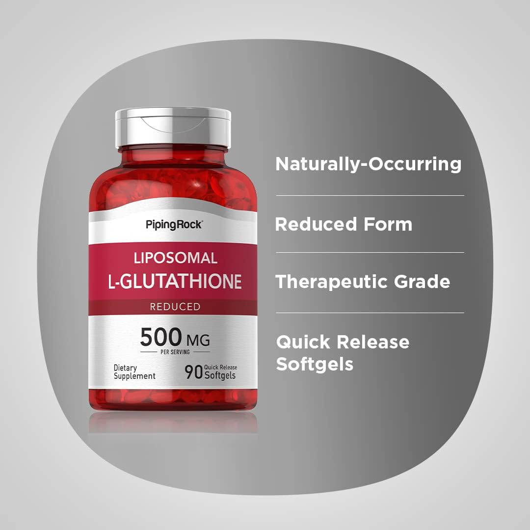 Liposomal Glutathione Softgels 500mg | 90 Count | Reduced Supplement | Non-GMO, Gluten Free