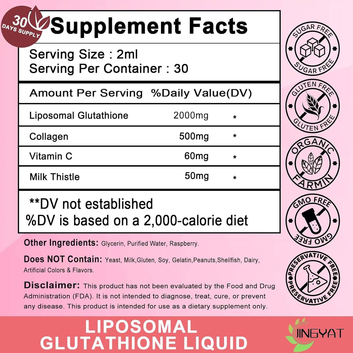 Liposomal Glutathione Supplement with Vitamin C, Collagen, Milk Thistle - High Absorption Liquid Drops for Immune Support, Anti-Aging, Detox - Non-GMO & Alcohol-Free