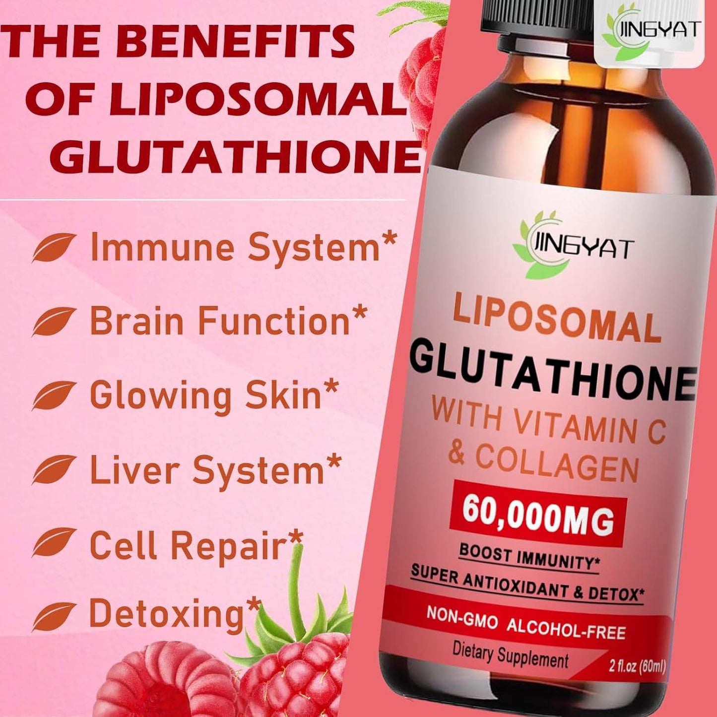 Liposomal Glutathione Supplement with Vitamin C, Collagen, Milk Thistle - High Absorption Liquid Drops for Immune Support, Anti-Aging, Detox - Non-GMO & Alcohol-Free