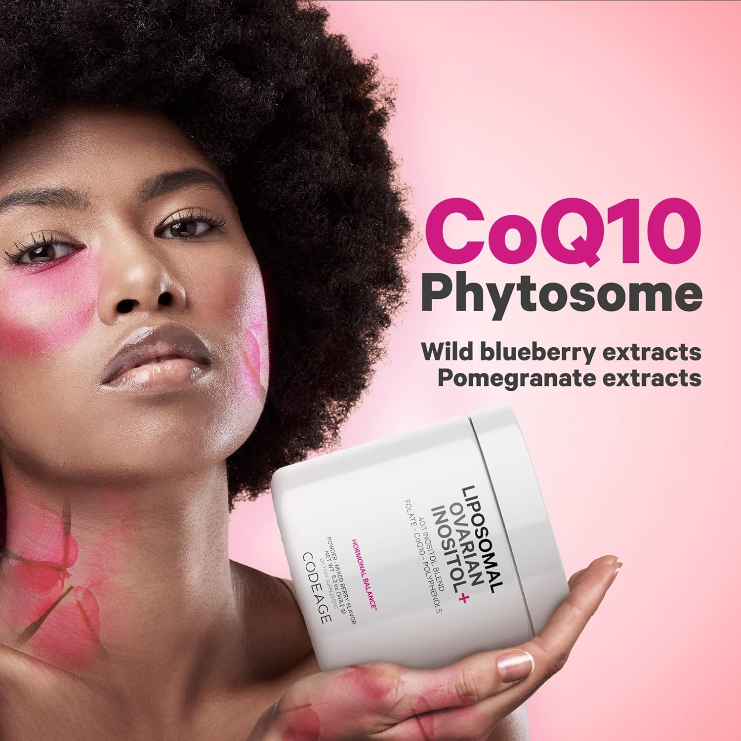 Liposomal Inositol Blend with Folate, CoQ10, Pomegranate & Blueberry - 2-Month Supply, Mixed Berry Flavor - Non-GMO, 60 Servings