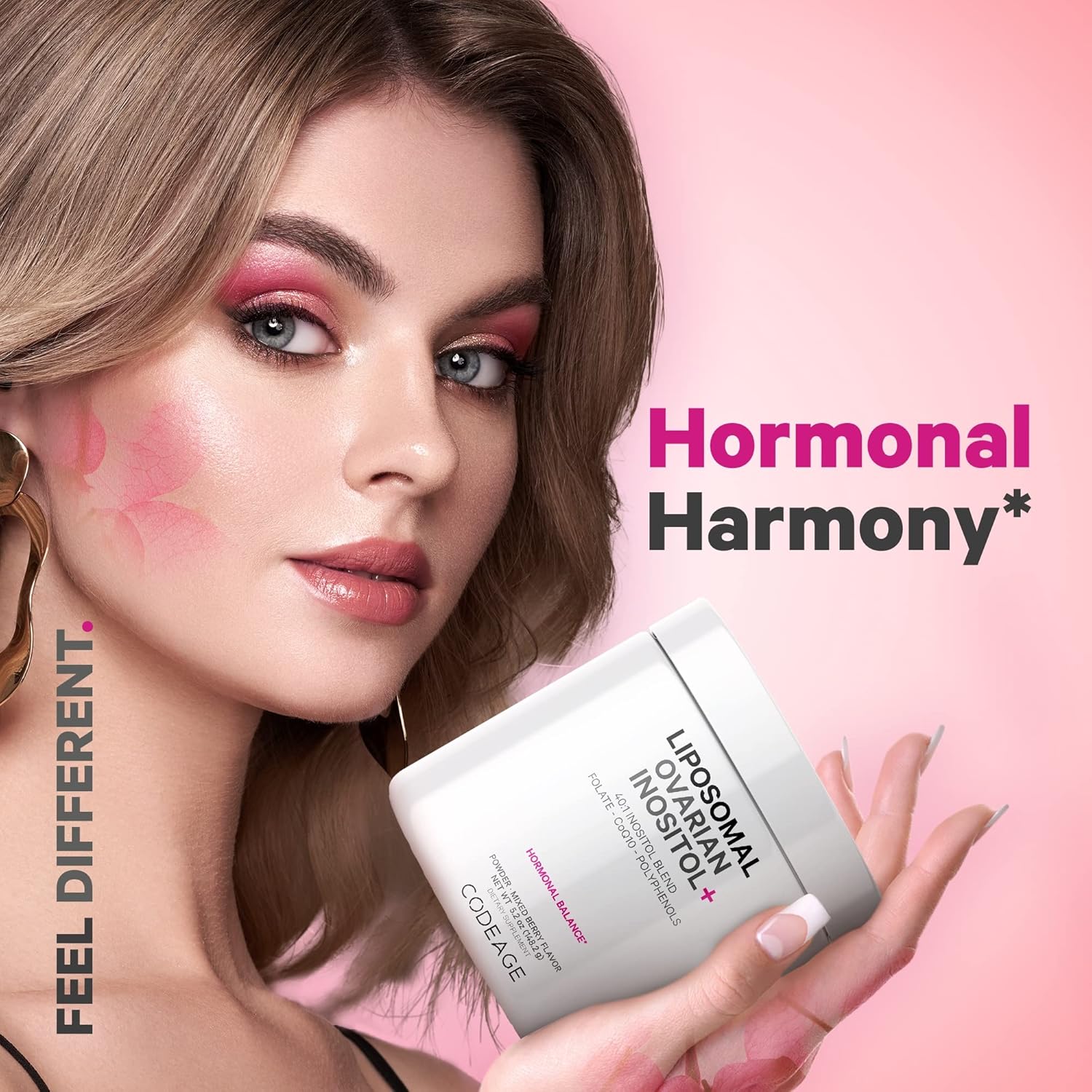 Liposomal Inositol Blend with Folate, CoQ10, Pomegranate & Blueberry - 2-Month Supply, Mixed Berry Flavor - Non-GMO, 60 Servings