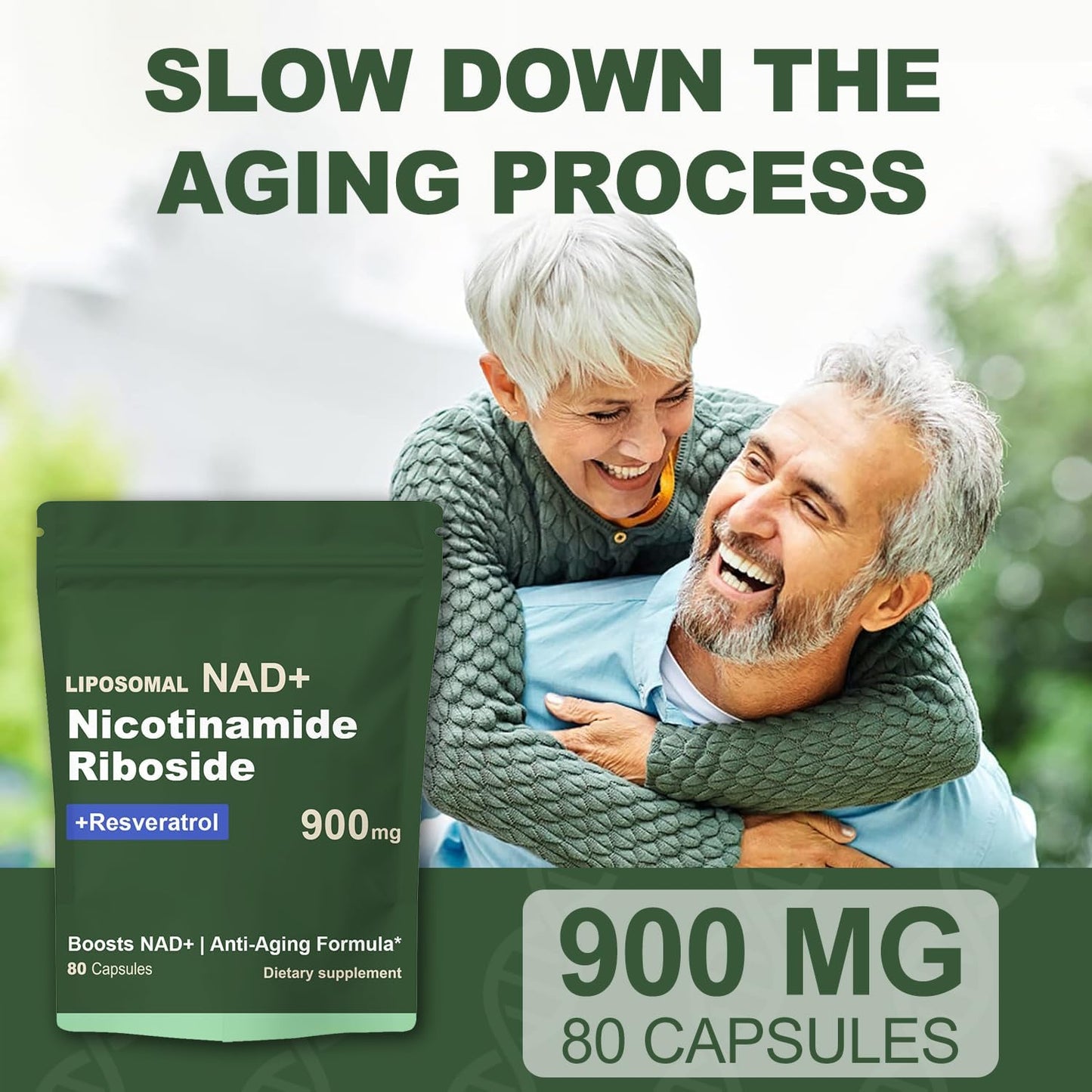 Liposomal NAD Supplement 900 MG with NR Resveratrol Capsules - Boost NAD+ for Cellular Health, Anti-Aging, Energy & Focus