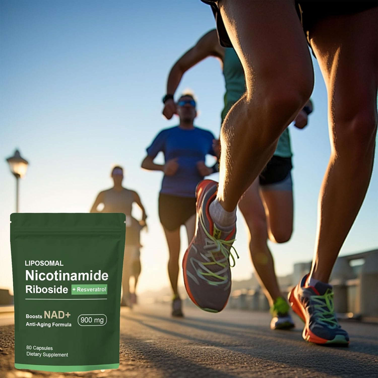 Liposomal NAD+ Supplement with Nicotinamide Riboside, Resveratrol, Quercetin - High Purity Anti-Aging Formula - 80 Capsules