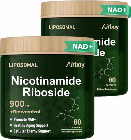 Liposomal Nicotinamide Riboside 1800mg with Resveratrol - NAD Supplement for Anti-Aging & Energy - 160 Capsules