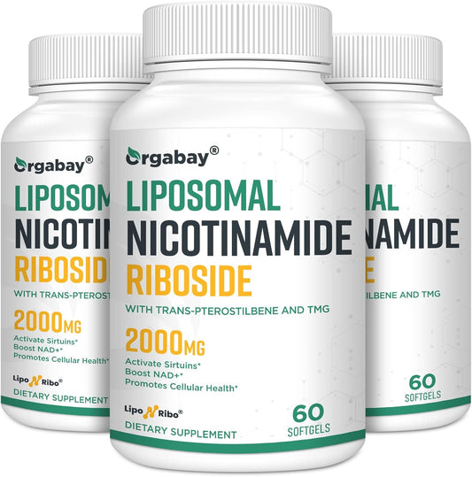 Liposomal Nicotinamide Riboside 2000 MG with TMG and Pterostilbene Capsules - NAD+ Boost, Anti-Aging Support - 180 Count