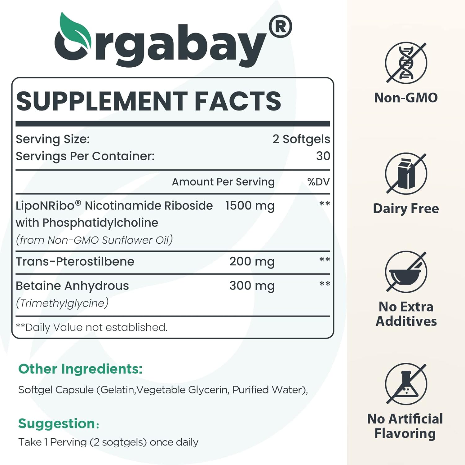 Liposomal Nicotinamide Riboside 2000 MG with TMG and Pterostilbene Capsules - NAD+ Boost, Anti-Aging Support - 180 Count