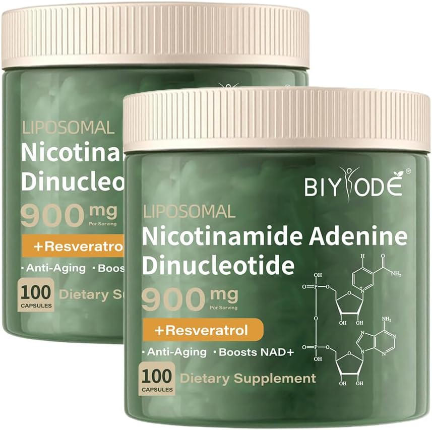 Liposomal Nicotinamide Riboside 900mg NAD+ Supplement for Anti-Aging, Energy, Focus - 2 Bottles of 200 Count Tablets