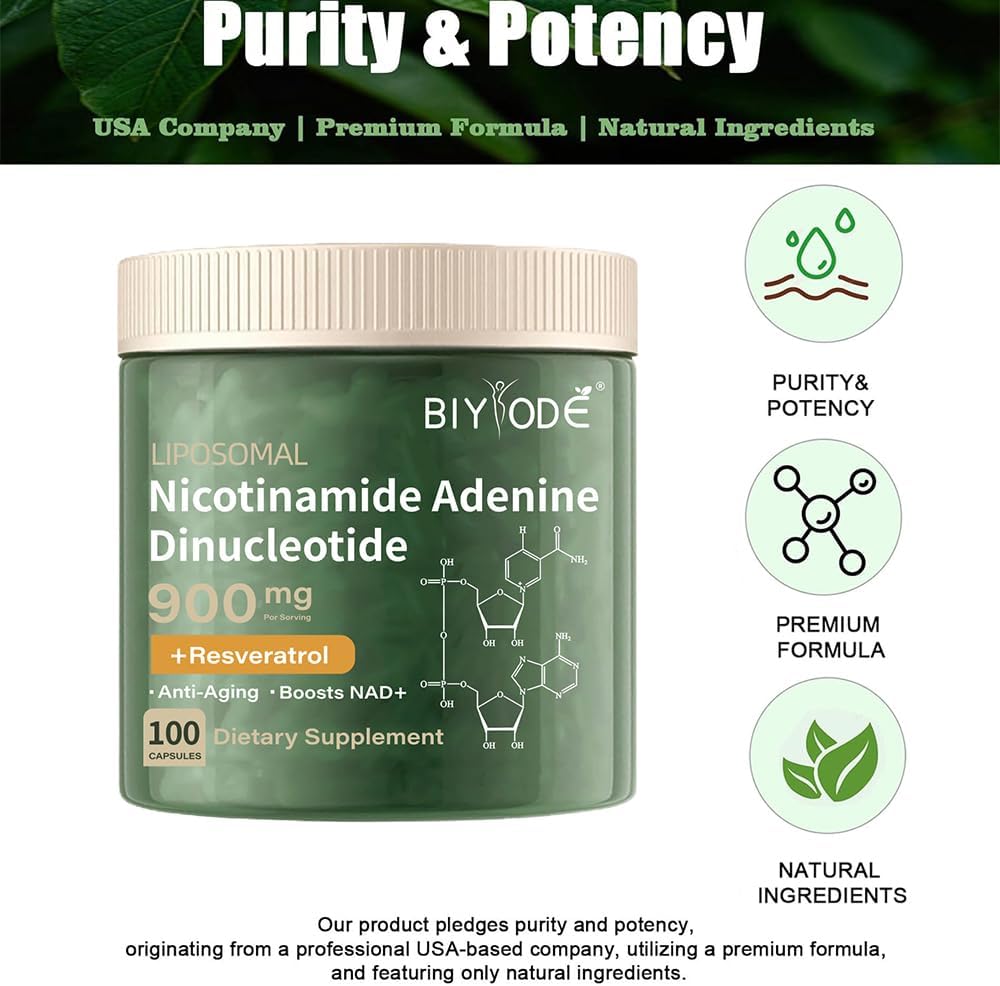 Liposomal Nicotinamide Riboside 900mg NAD+ Supplement for Anti-Aging, Energy, Focus - 2 Bottles of 200 Count Tablets