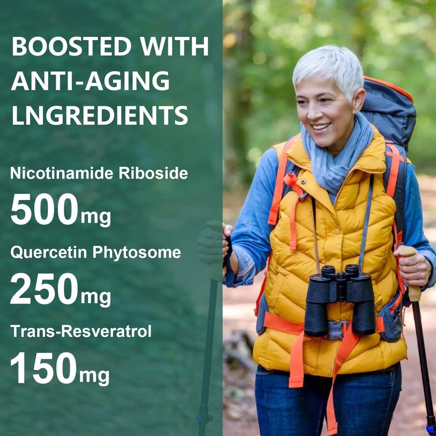Liposomal Nicotinamide Riboside 900mg with Resveratrol & Quercetin for Vitality, Anti-Aging, Energy, Focus - 80 Capsules