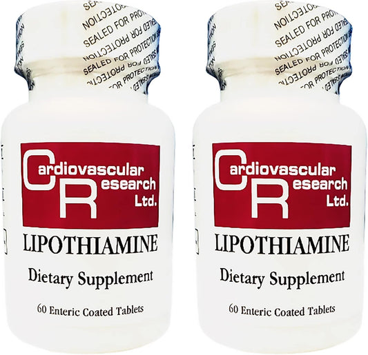 Lipothiamine B Supplement with Alpha Lipoic Acid - 120 Tablets of Vitamin B1 for Cardiovascular Health