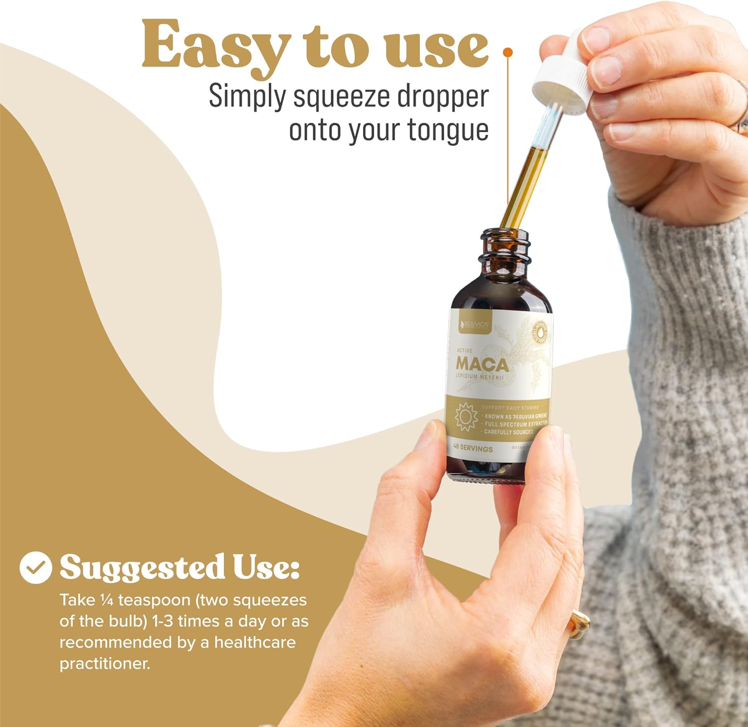 Liquid Adrenal & Maca Supplement for Energy & Stress Support - With Rhodiola, Holy Basil, Ashwagandha - Fast Absorption Formula by Rejuvica Health