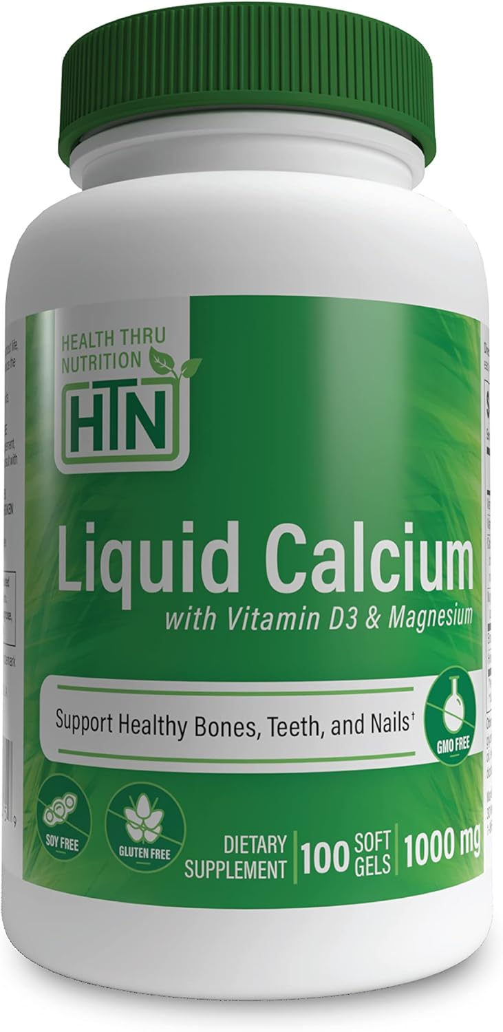 Liquid Calcium 1000mg with Magnesium, Vitamin D3, and Boron for Bone Health | Calcium Complex Supplement for Bone Strength | 3rd Party Tested | Non-GMO, Gluten Free | 100 Pack