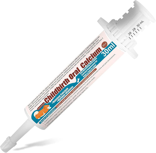 Liquid Calcium Supplement for Dogs - Fast Absorbing Oral Calcium for Whelping and Nursing - Supports Efficient Labor and Calcium Deficiency - 30 cc