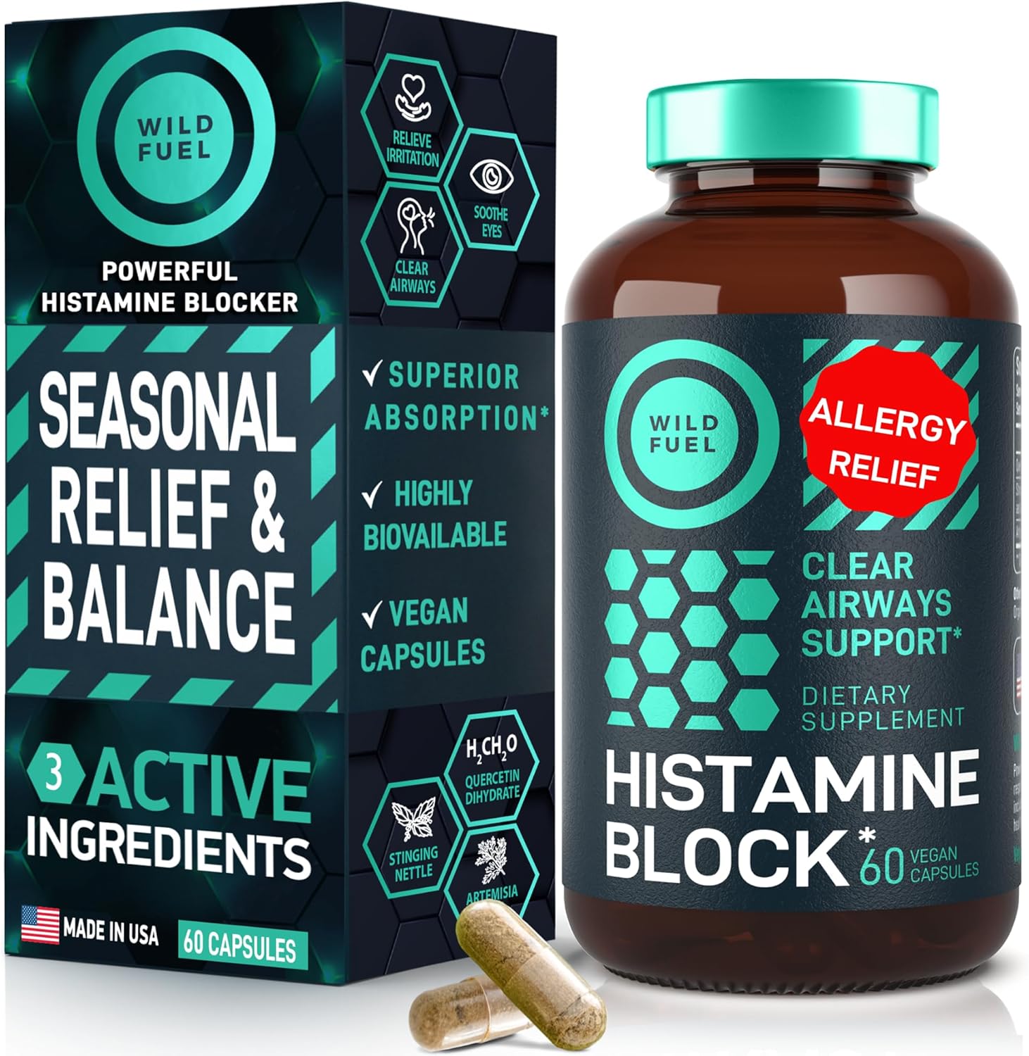 Liquid Chlorophyll and Spirulina Detox Bundle with Histamine Block for Health Support