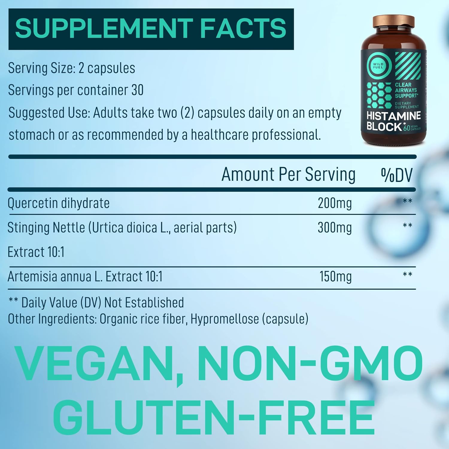 Liquid Chlorophyll and Spirulina Detox Bundle with Histamine Block for Health Support