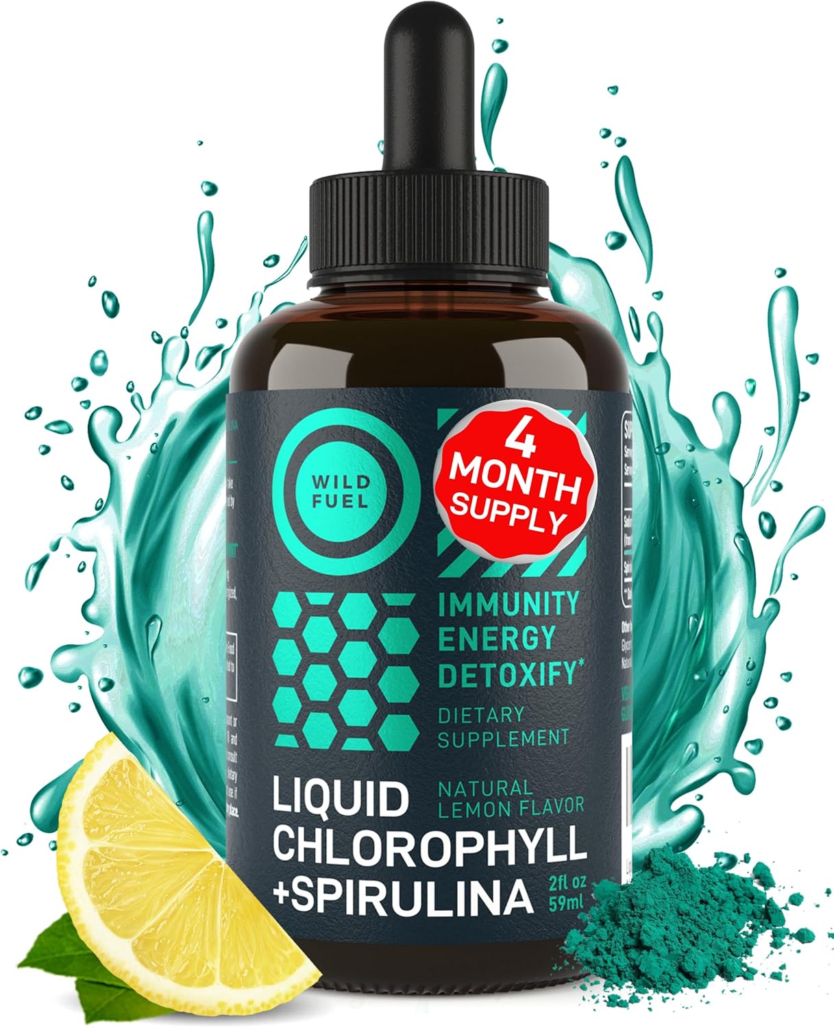 Liquid Chlorophyll and Spirulina Detox Bundle with Histamine Block for Health Support
