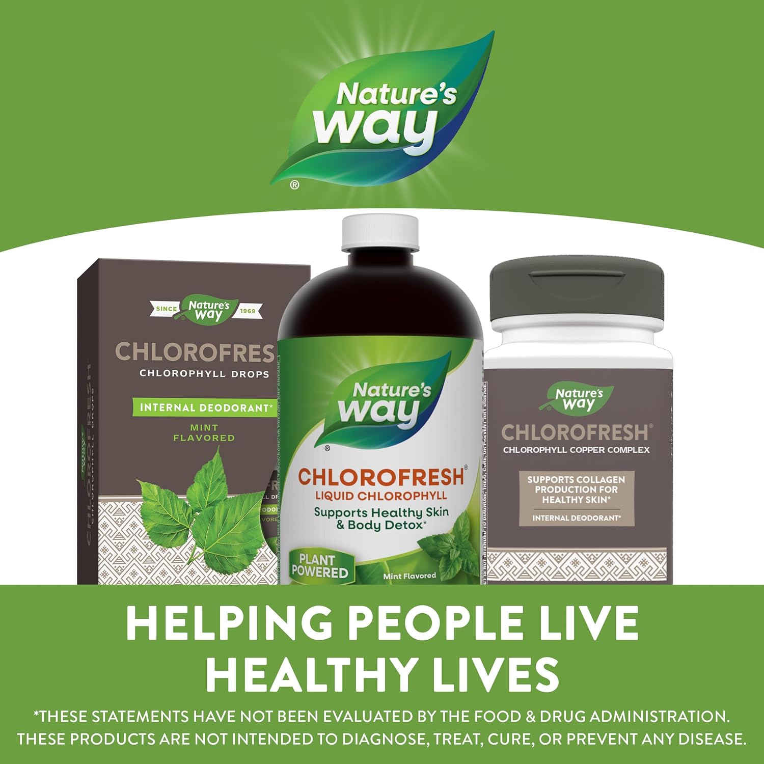 Liquid Chlorophyll by Nature's Way - Mint Flavored Internal Deodorant & Body Detox Support - 16 Fl. Oz
