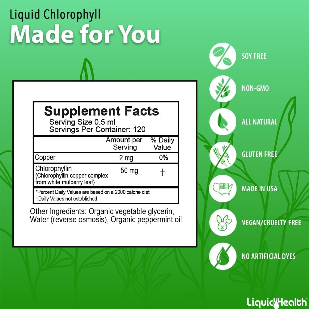 Liquid Chlorophyll Drops & Adult Multivitamin Bundle for Internal Deodorizing, Bad Breath, Appetite Reduction, Immune Support, Vegan & Non-GMO