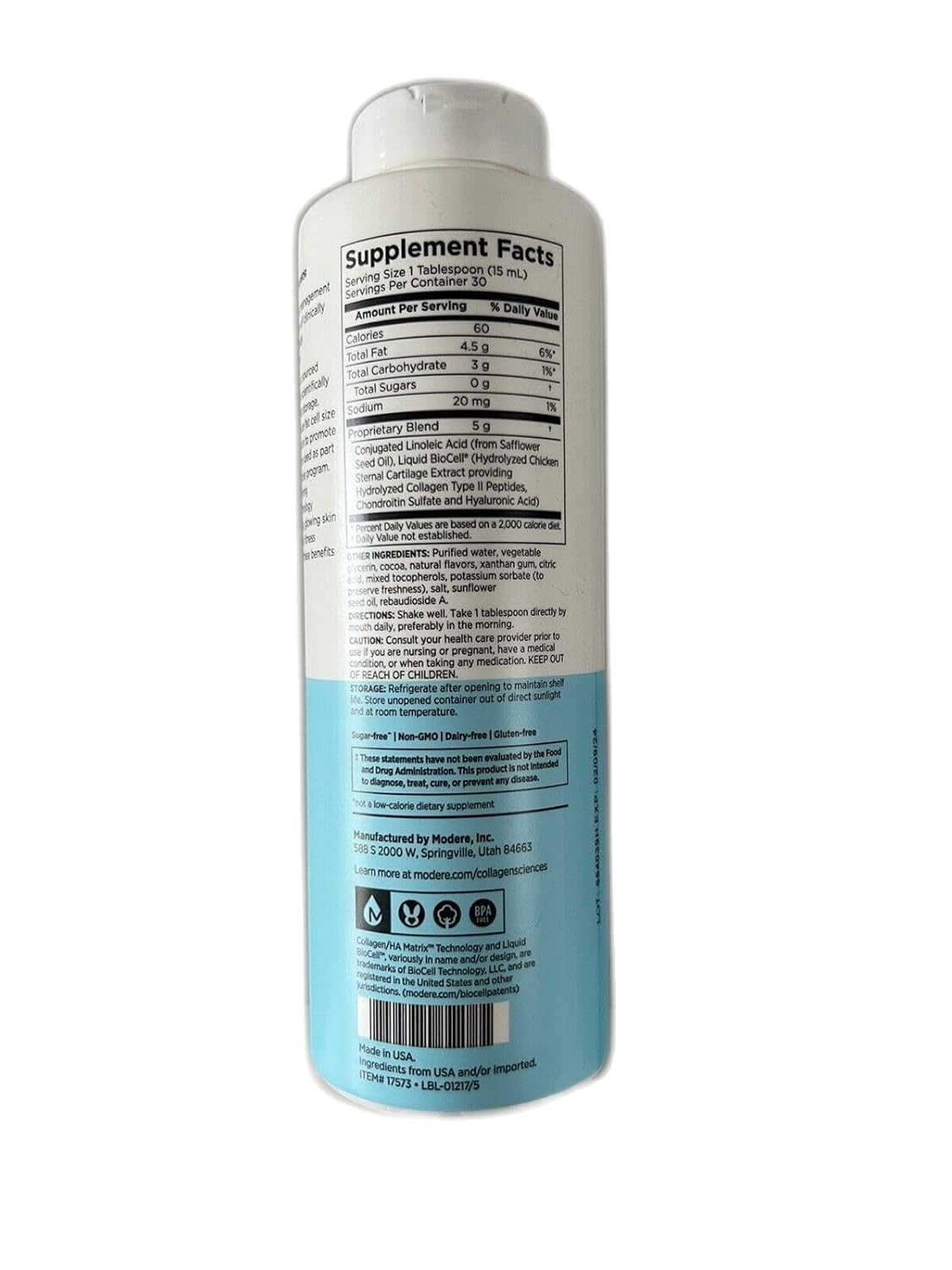 Liquid Collagen Chocolate - 15.2 fl oz CLA Chocolate Trim Supplement