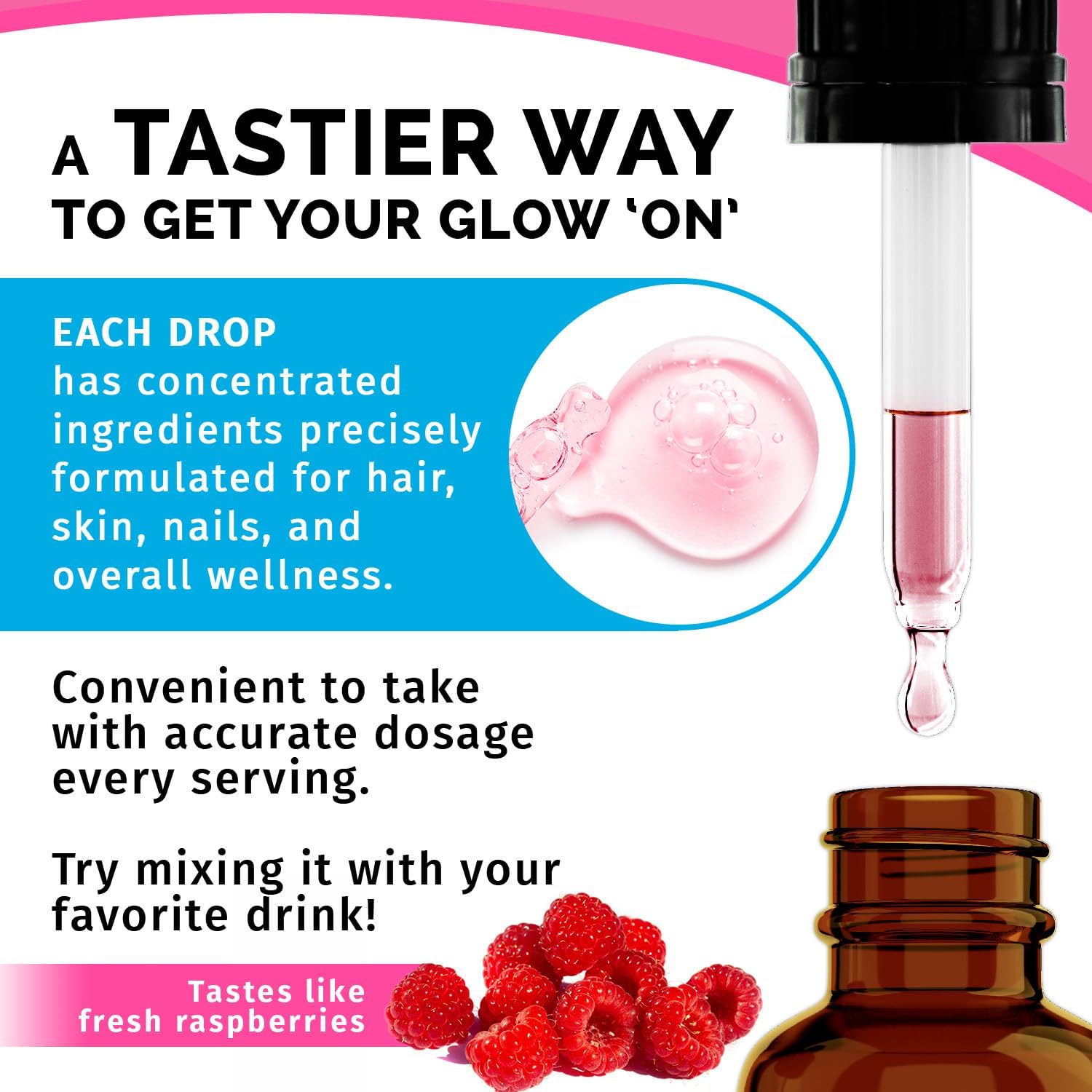 Liquid Collagen Peptides Serum with Biotin & Keratin Protein for Hair, Skin, Nails - 8fl oz Total