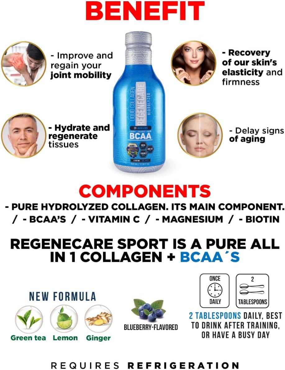 Liquid Collagen Peptides Supplement with BCAA for Hair, Skin & Nails - 630ml (21.30 fl oz) - Supports Joint, Bone, and Overall Health - Ideal for Women and Men