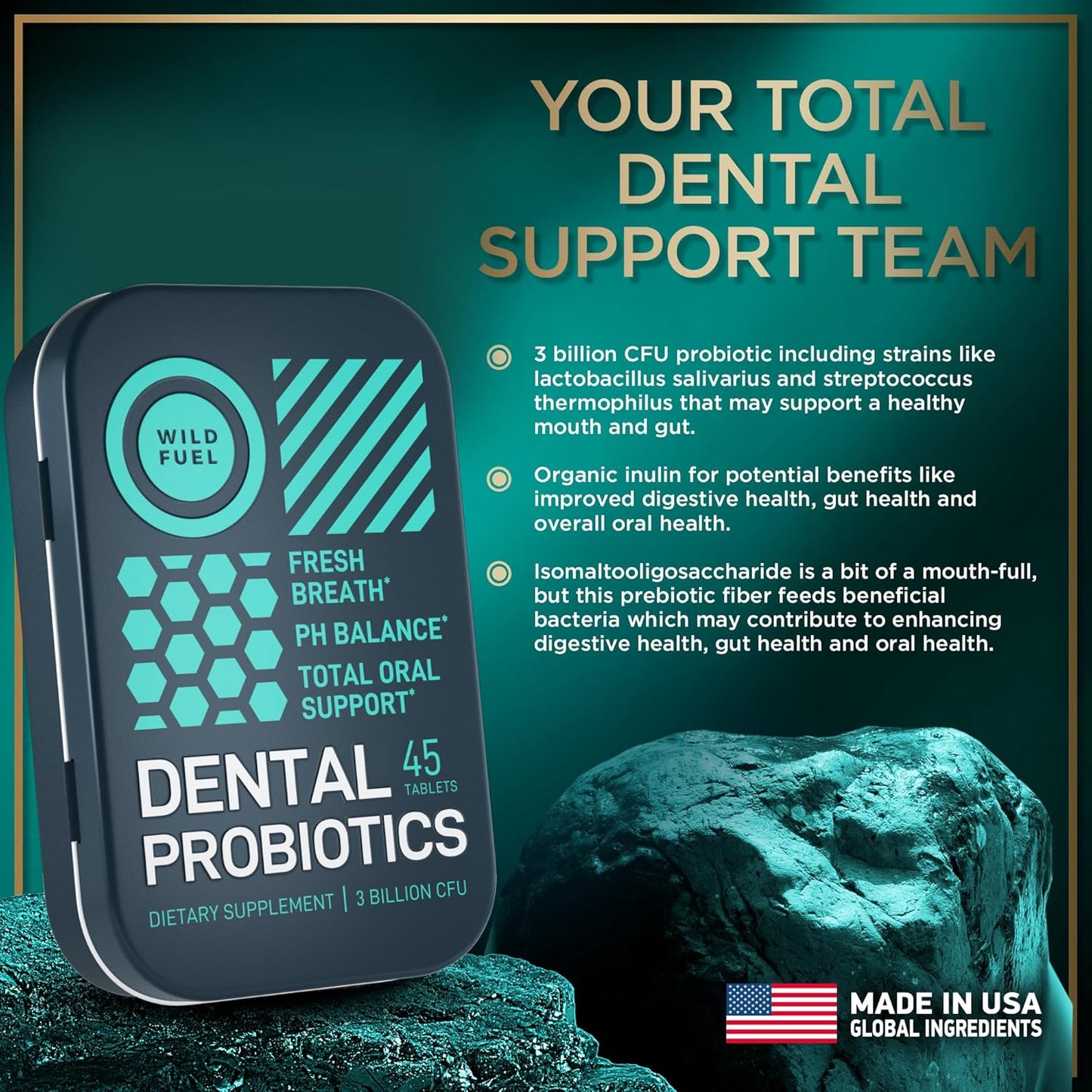 Liquid Collagen Peptides with Biotin and Dental Probiotics Bundle for Fresh Breath by WILD FUEL