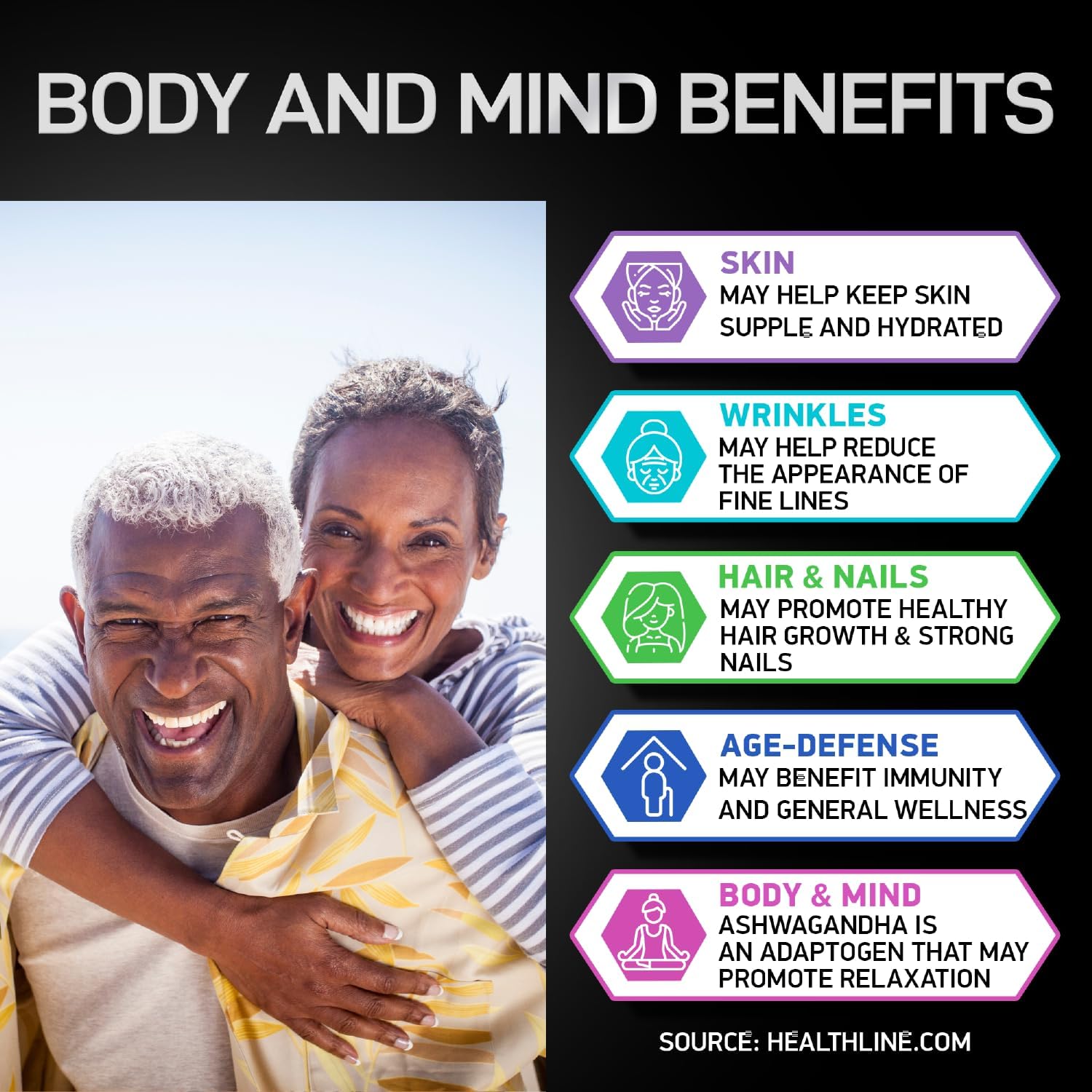 Liquid Collagen with Ashwagandha for Skin, Hair, Nails, Immune Support - 100,000mcg Bovine Collagen, 100mg Ashwagandha - 2oz Drops