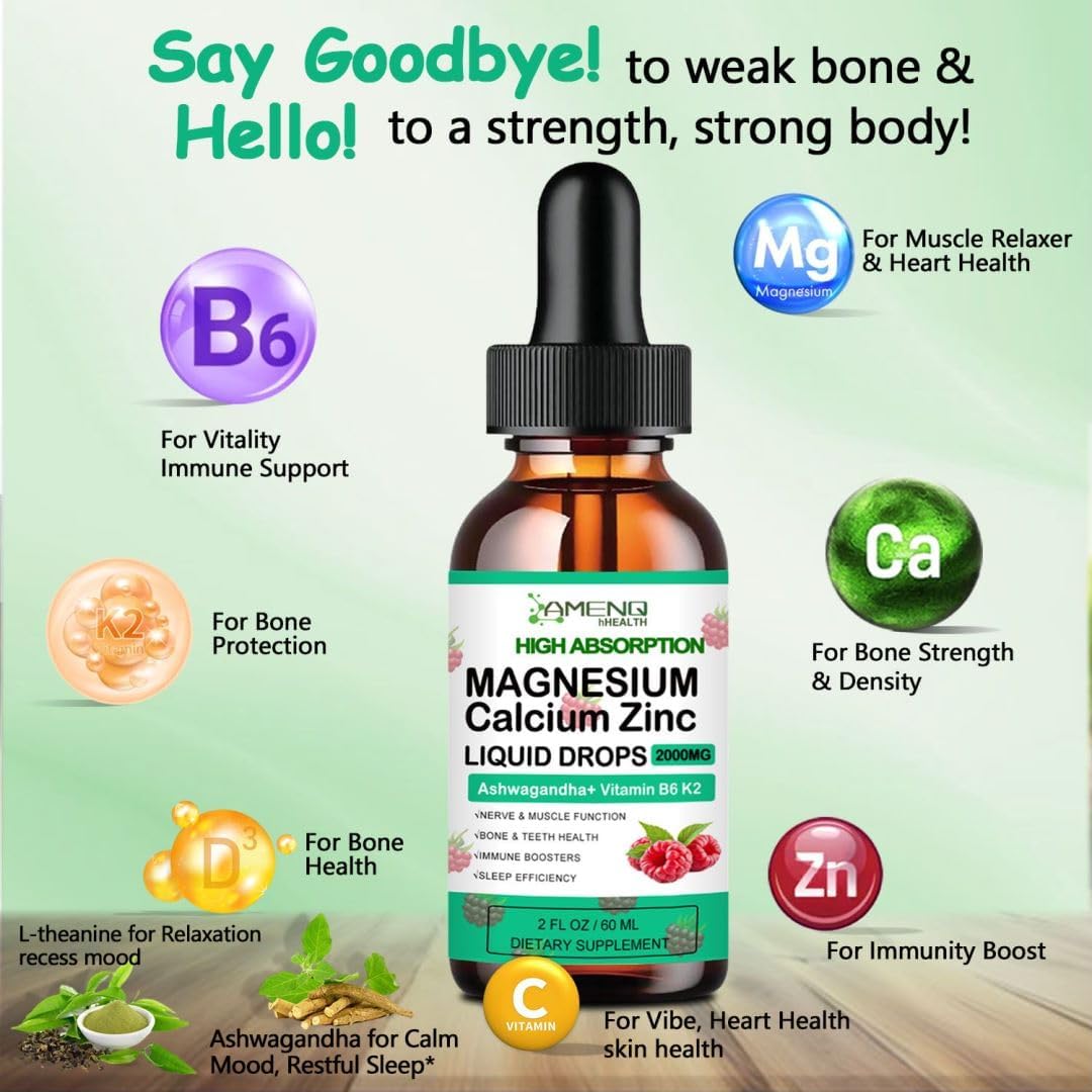 Liquid Cortisol Supplement with Calcium, Magnesium, Zinc, and Vitamin D3 Drops