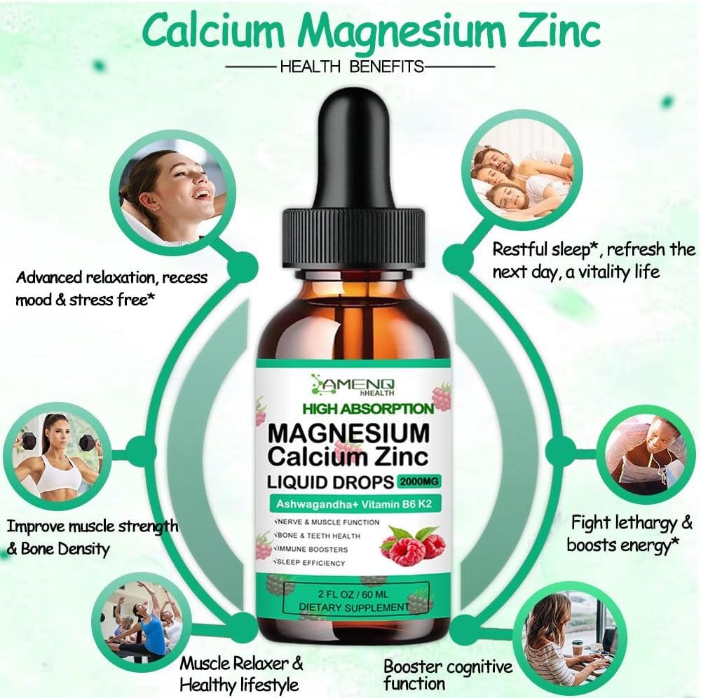 Liquid Cortisol Supplement with Calcium, Magnesium, Zinc, and Vitamin D3 Drops