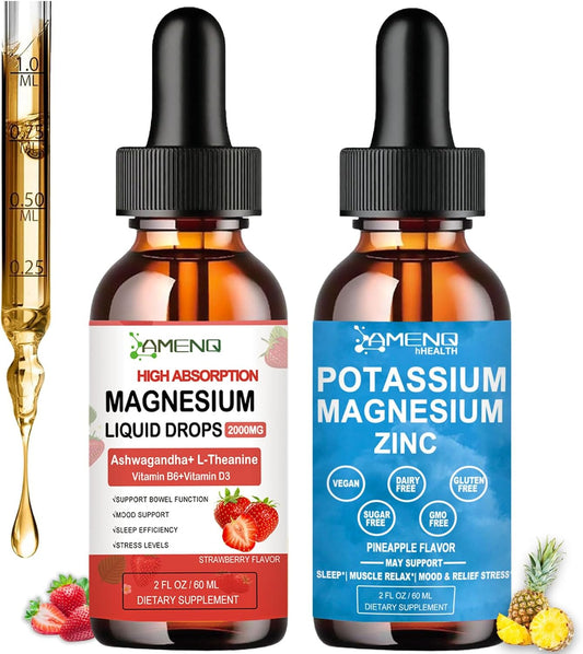 Liquid Cortisol Supplement with Potassium and Magnesium - Stress Relief and Electrolyte Support Drops