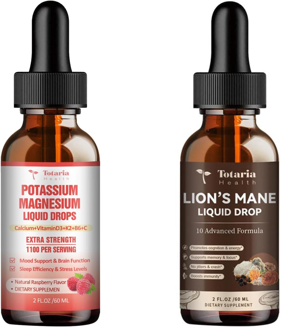 Liquid Drops Supplement with Lions Mane and Potassium Magnesium