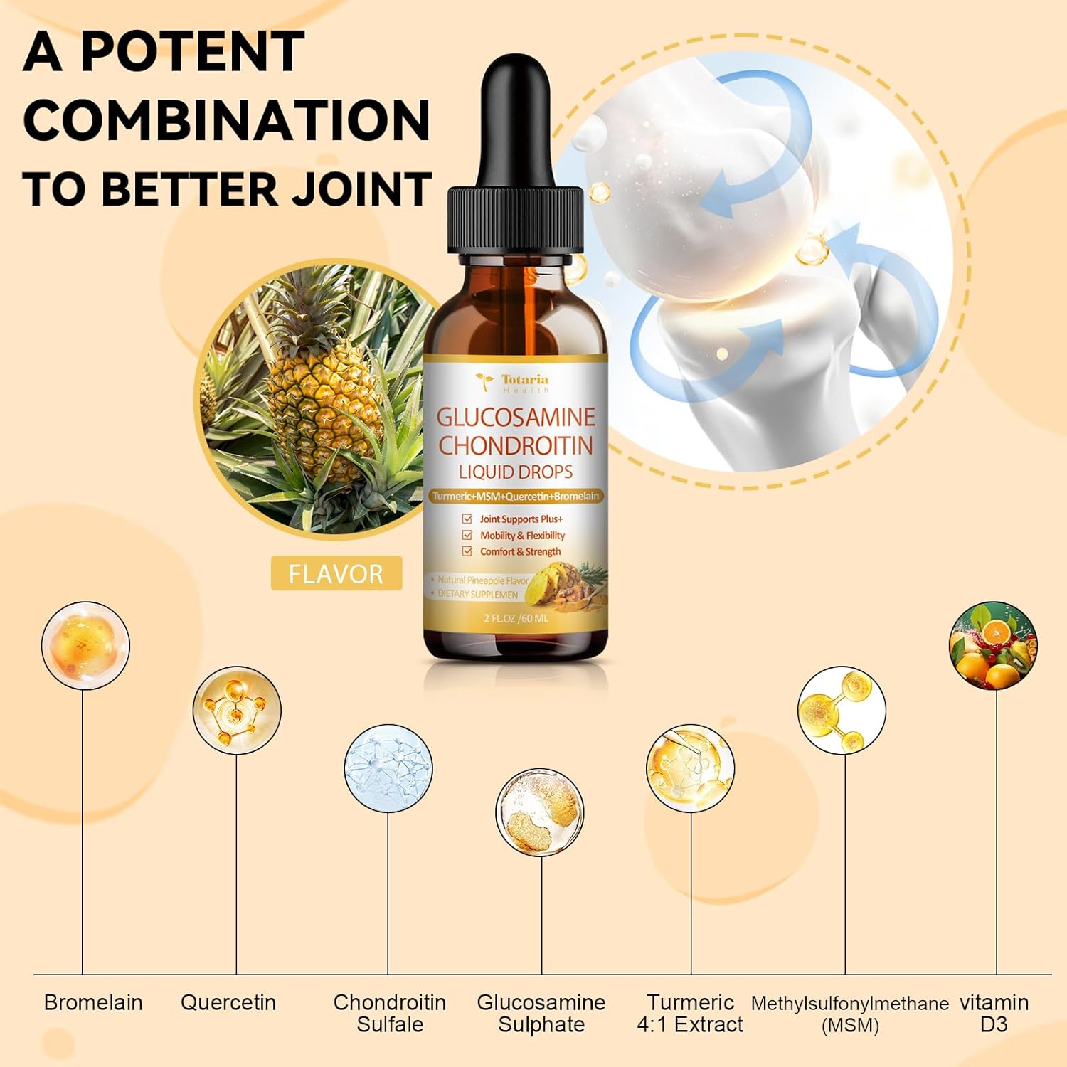 Liquid Drops Supplement with Potassium, Magnesium, Glucosamine, and Chondroitin MSM